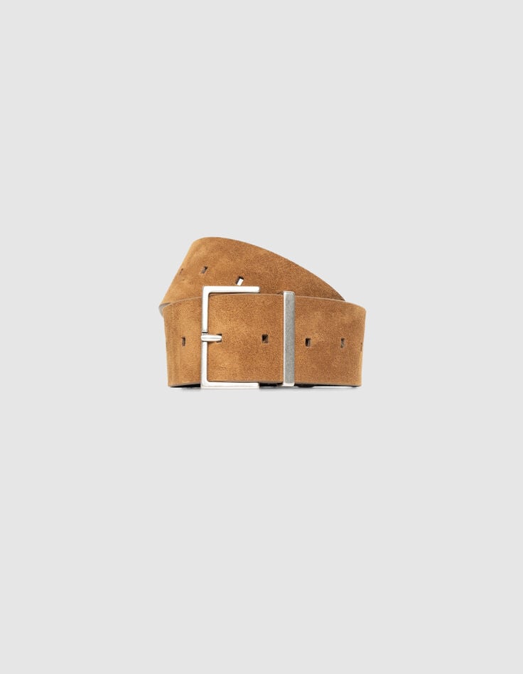 Women’s beige suede wide belt-1 Women’s beige suede wide belt-1