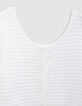 Pull blanc tricot fantaisie réversible devant/dos fille-3