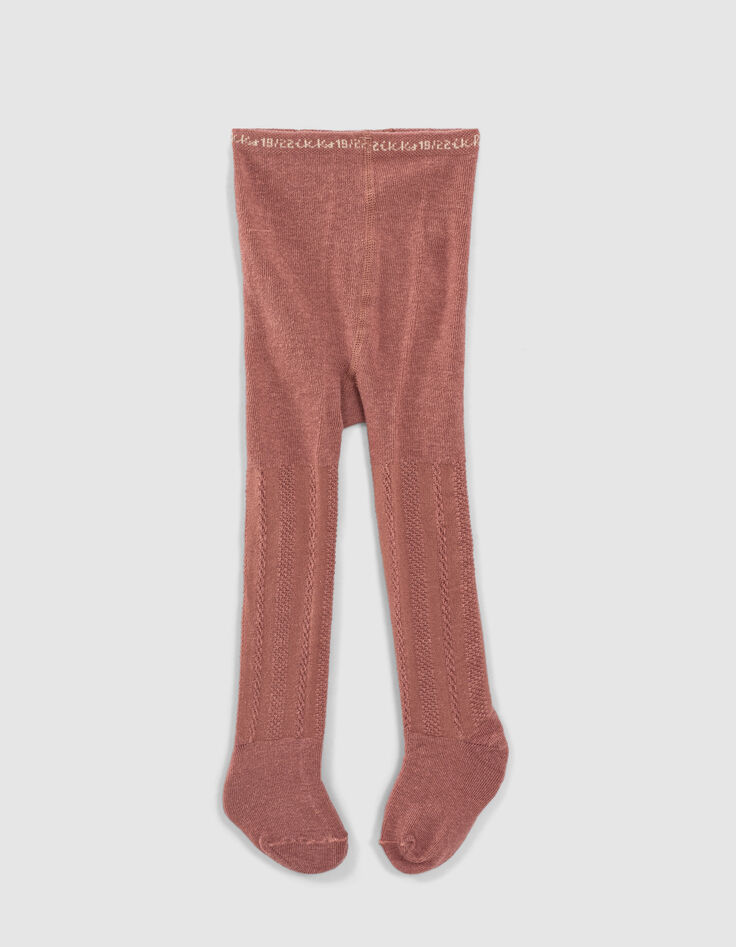 Baby girls’ rosewood and off-white tights-4