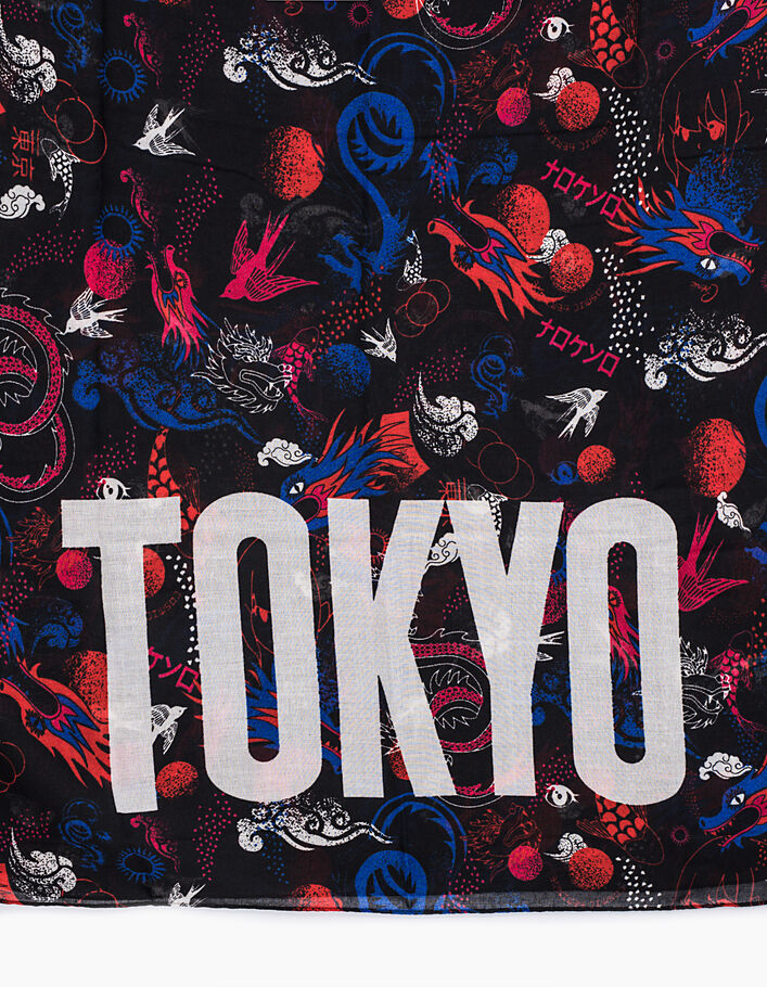 Women’s Japanese-style micro-motif print “Tokyo" scarf - IKKS