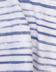 T-shirt blanc coton bio rayures et message bébé garçon-6