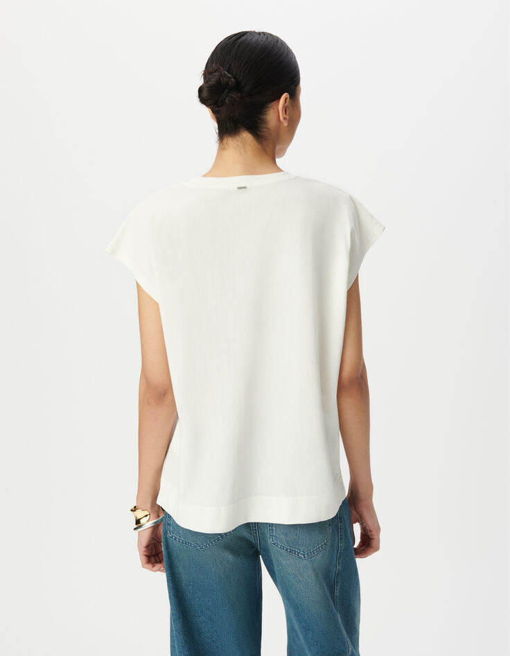 Camiseta manga corta blanco diseño limonada mujer-3