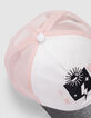 Pet in roze en wit met zilver klep meisjes-4