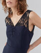 Women’s navy dress with black lace straps-3