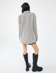 Manteau imprimé chevron en coton double boutonnage femme-2