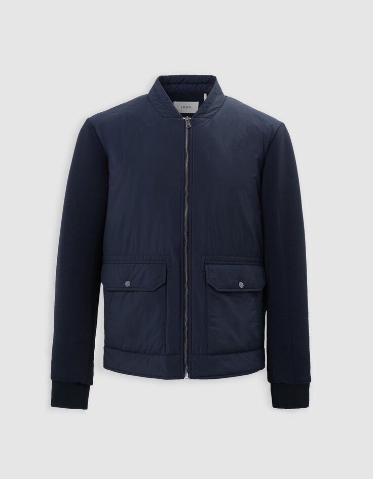 Herrensteppjacke, tintenfarben, Nylon, Materialmix-6