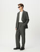 Men’s grey pinstripe suit trousers-1