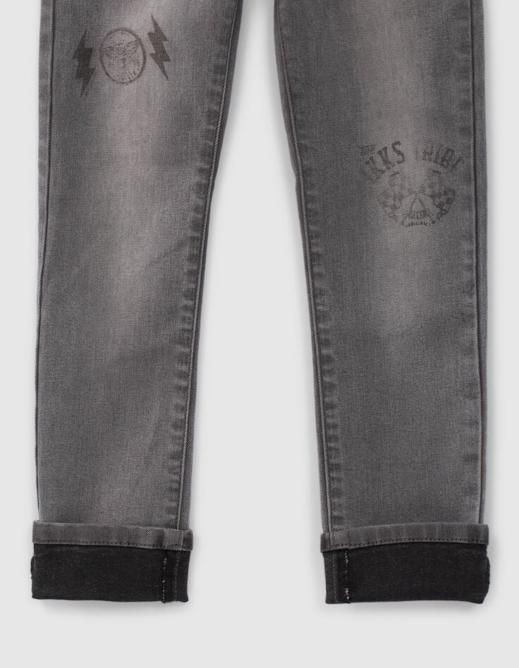 Jean skinny gris avec patchs gar&ccedil;on-7