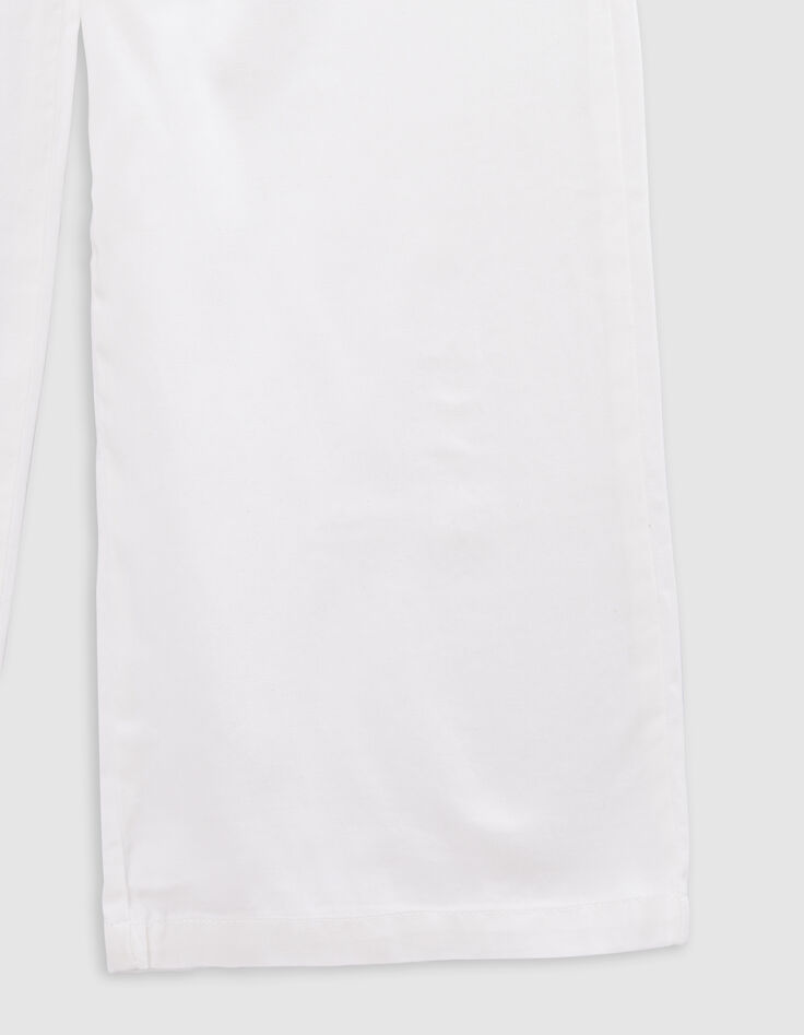 Pantalon LARGE blanc cassé à pinces fille-5