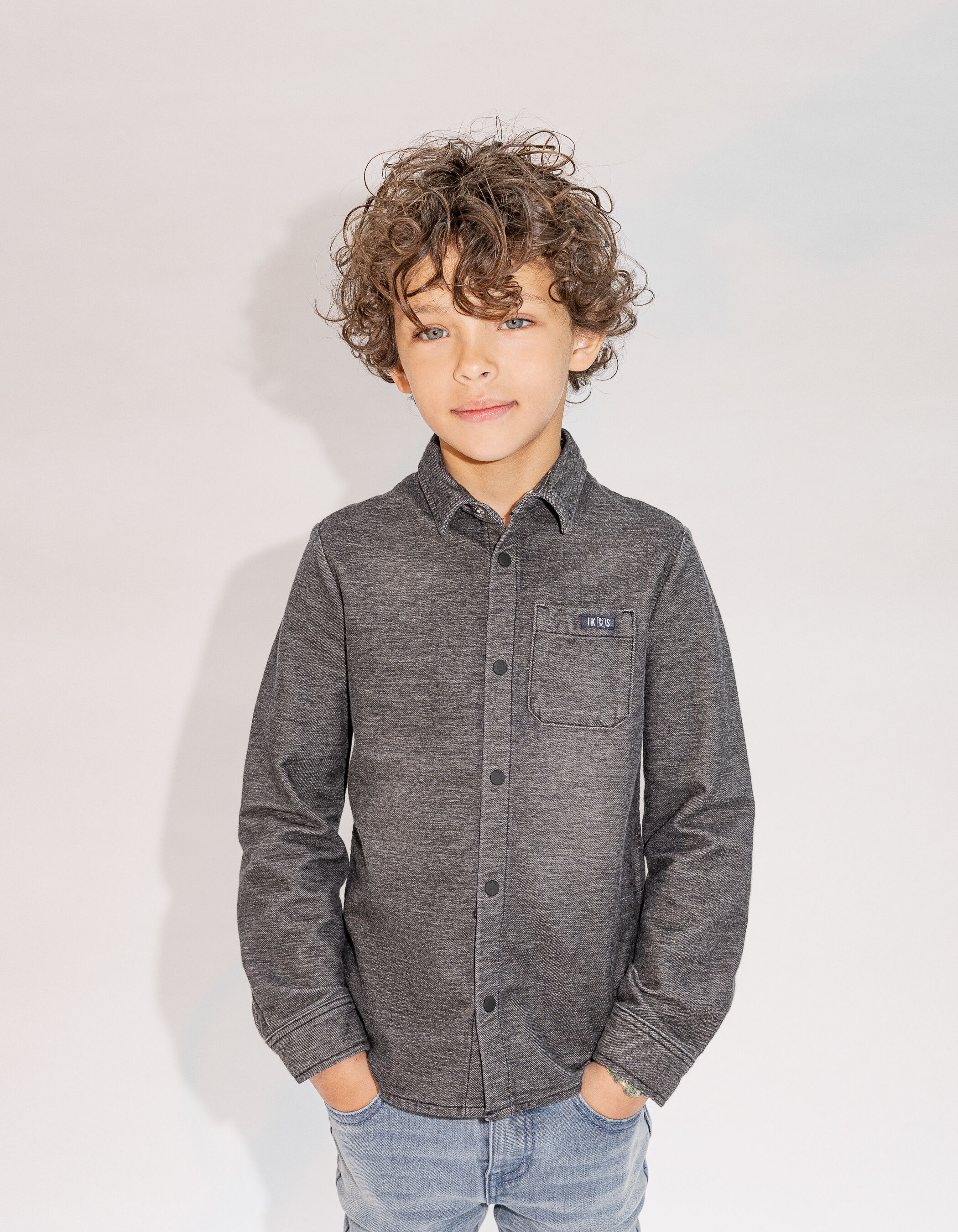 Chemise grise garcon best sale