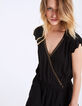 Robe cintrée en crêpe de viscose détails bijoux-2