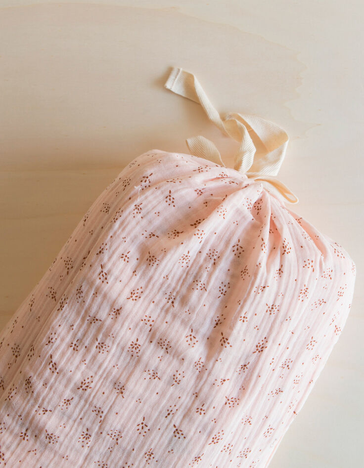 Parure de lit rose gaze bio taie 65x65 GABRIELLE PARIS-2