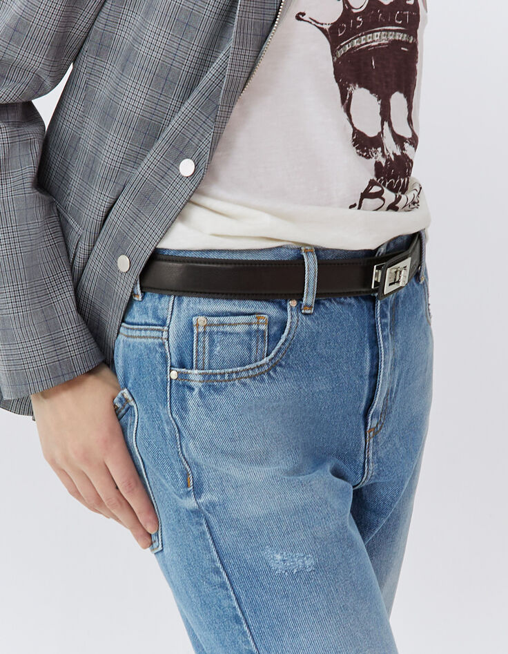 Blaue Boyfriend-Damenjeans im Crop-Fit Waterless-4