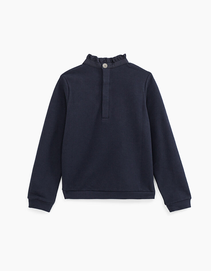 Sudadera navy corazón plata, rayo y estrellas rojas niña-4