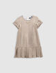 Robe dorée bas plissé fille-2