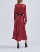 Langes, kamelienfarbenes Damenkleid aus Polyesterjaponais-3