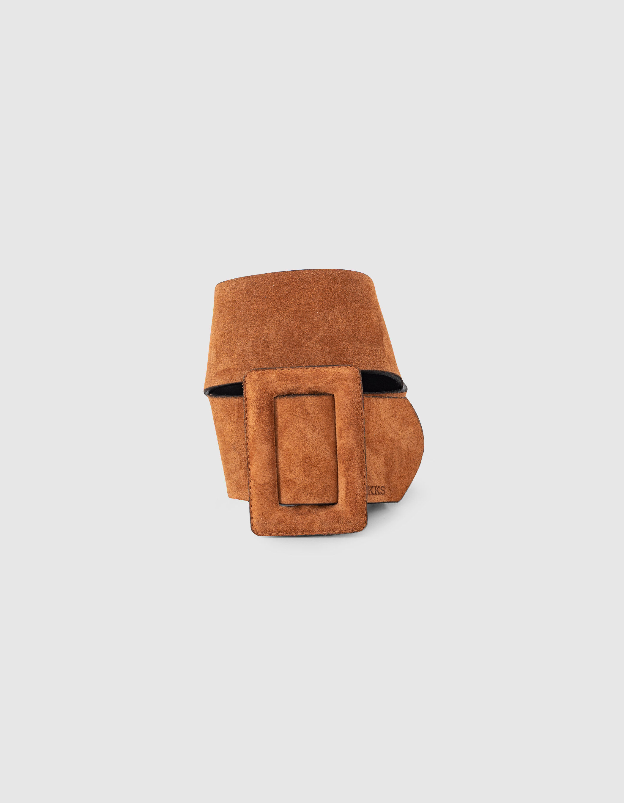 Women s camel suede wide dress belt IKKS