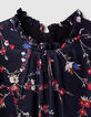 Blusa azul marino mini me estampado floral ni&ntilde;a -3