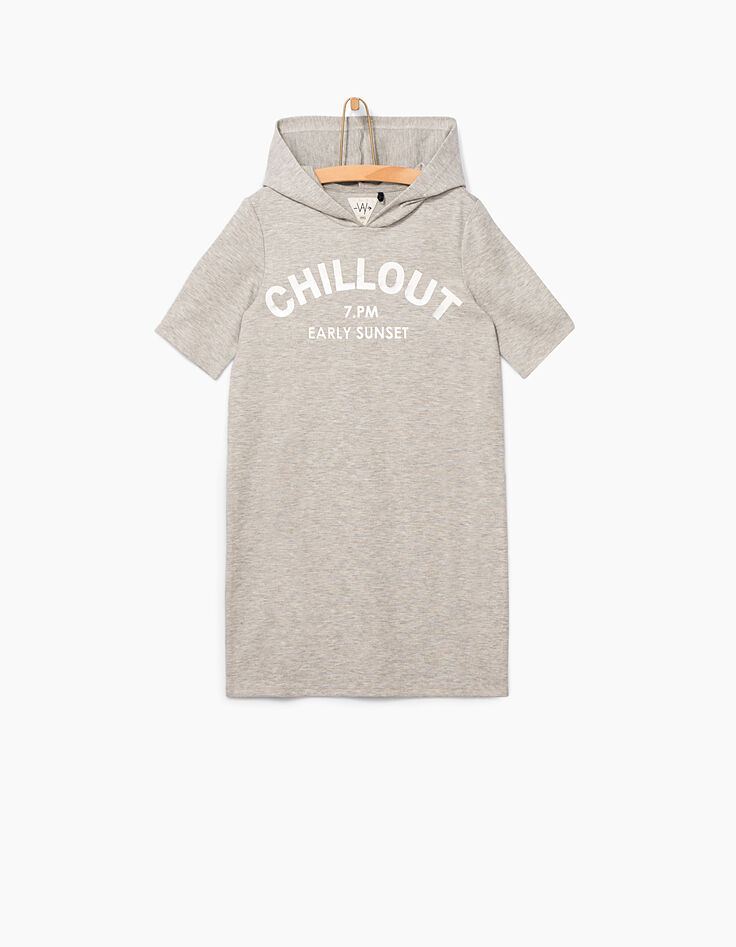 Robe-sweat gris chiné moyen CHILLOUT fille-2