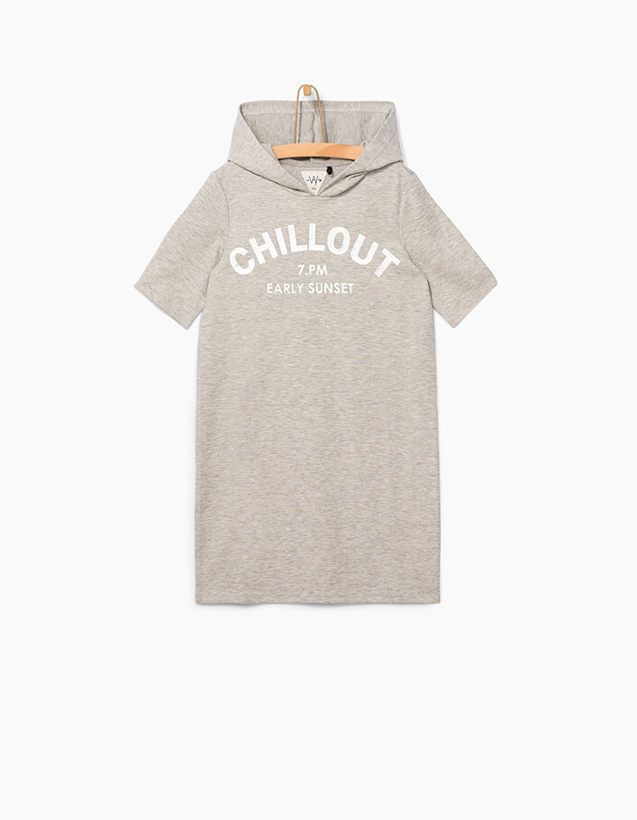 Girls’ medium grey marl CHILLOUT sweatshirt-dress - IKKS
