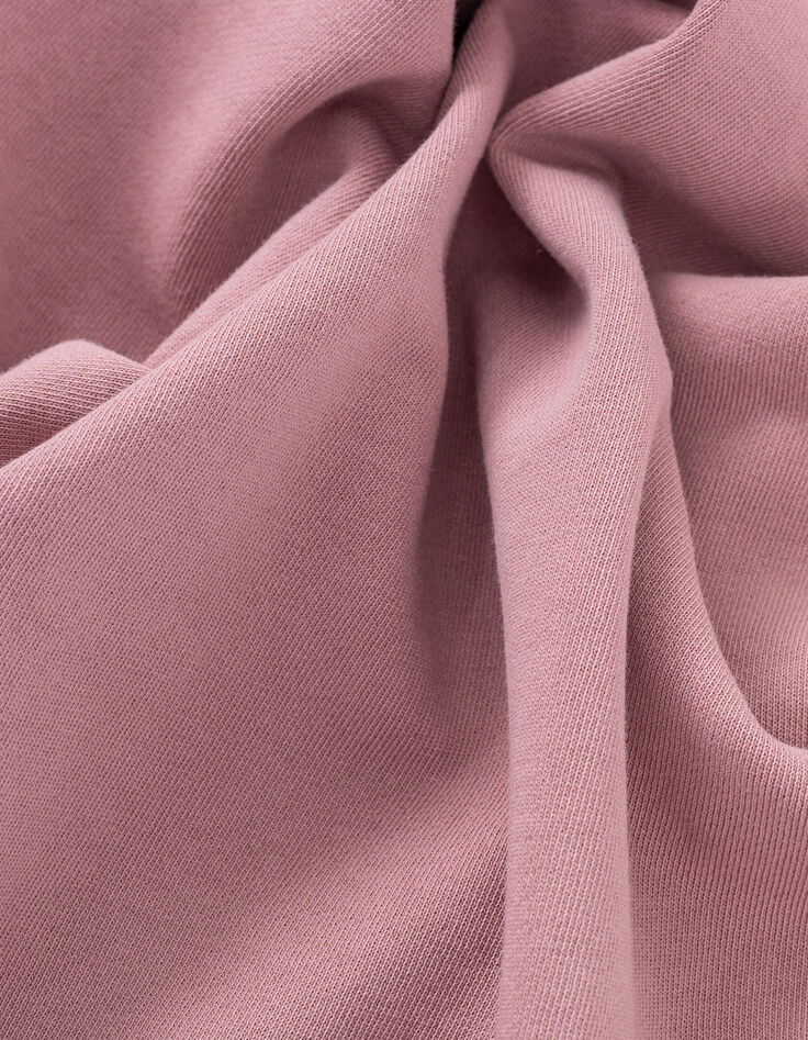Sweat à capuche rose coton bio oversize molleton Femme-6