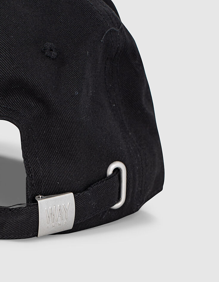 Casquette noire avec print et broderie fille-2