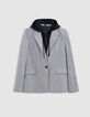 Grey blazer with black hood Women-6