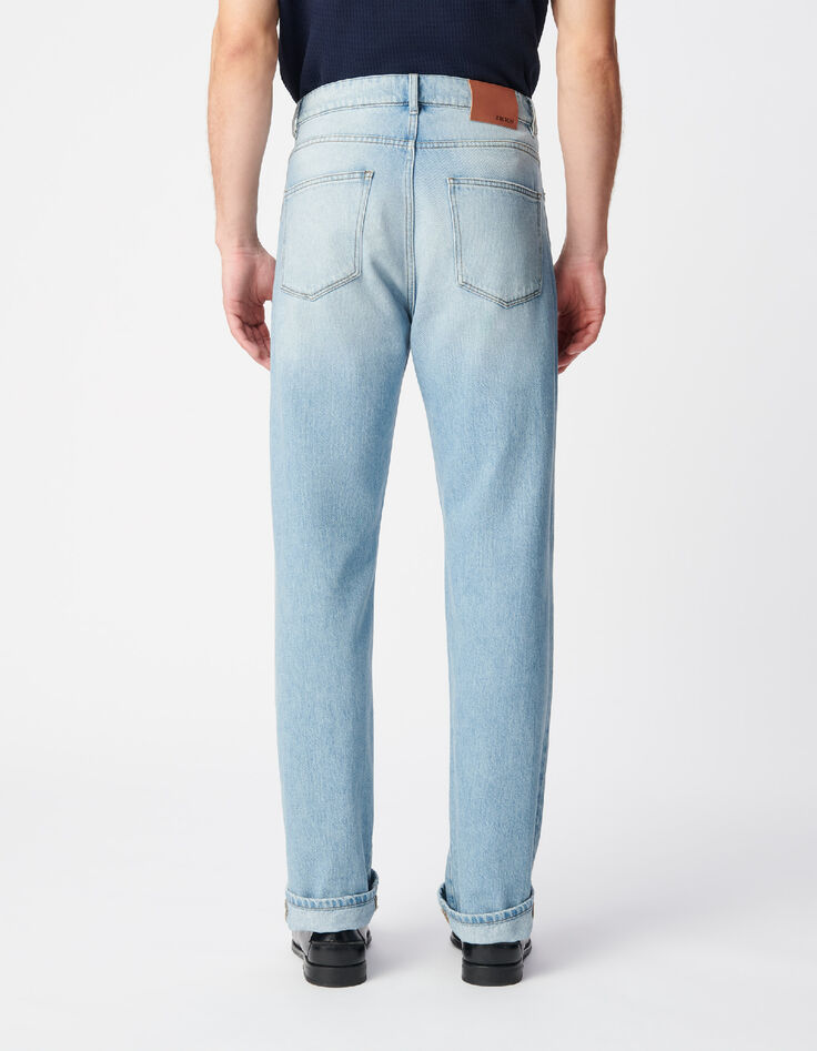 Neil verwaschene blaue Straight-Jeans-3