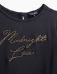 Vestido largo plisado negro bi-tejido Midnight Love niña-3