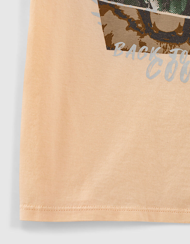 Jungen-T-Shirt mit Tiger-Motiv, Bio, in Peach -5