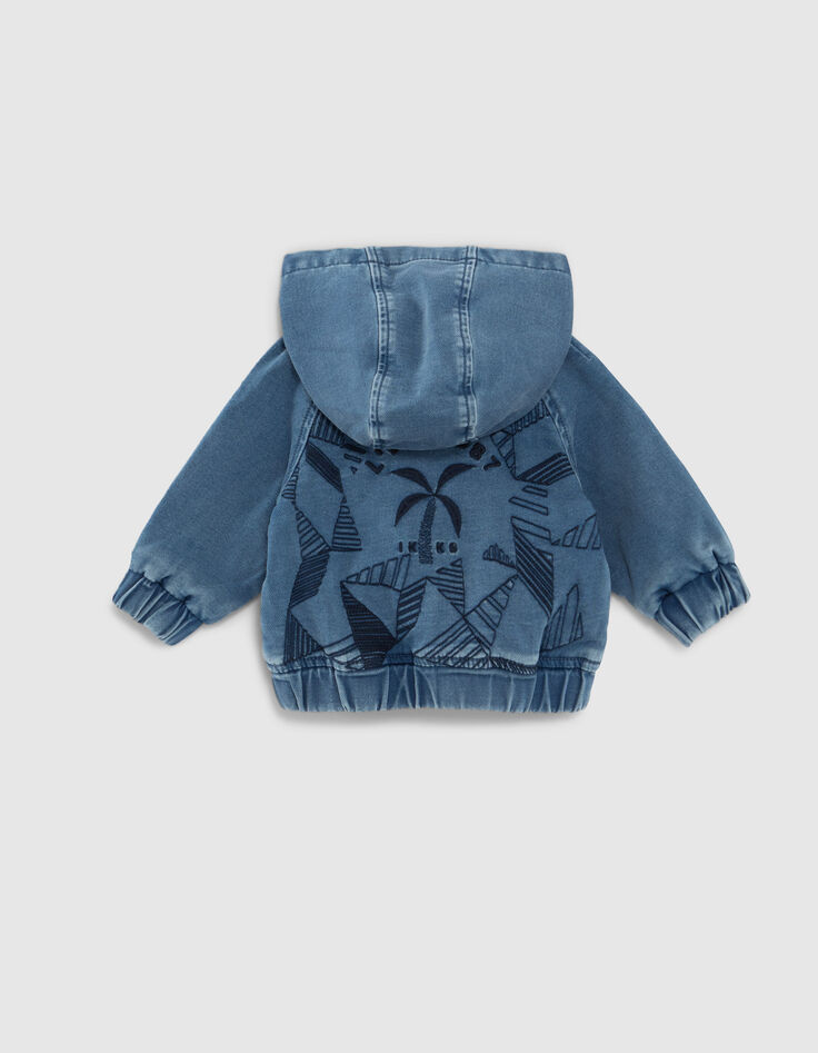 Veste en jean bleu broderie dos b&eacute;b&eacute; gar&ccedil;on-3