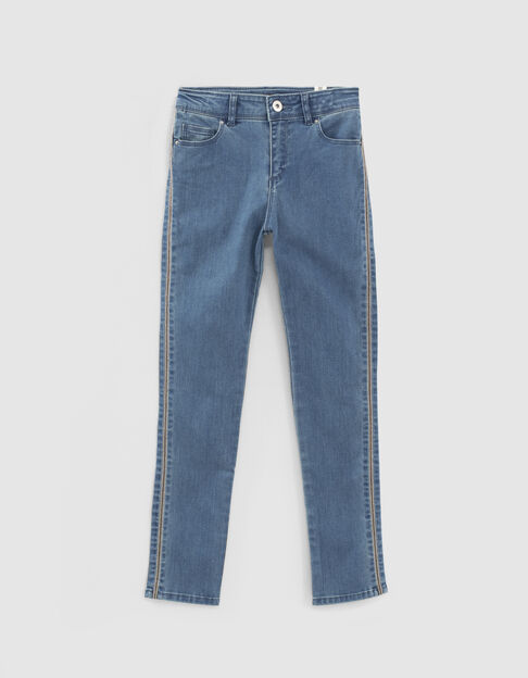 Girls’ vintage blue slim jeans with side bands
