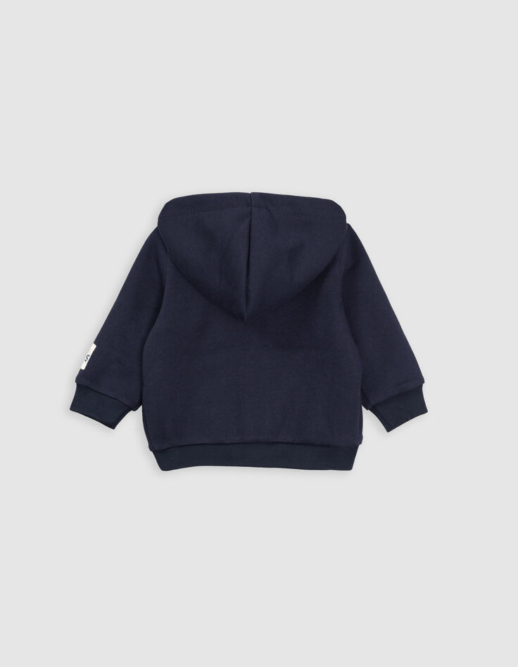 Blauw ritsvest met kap babyjongens-3