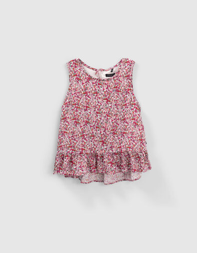 Top fucsia floral niña - IKKS
