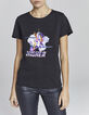 Camiseta negro rock floral mujer-2