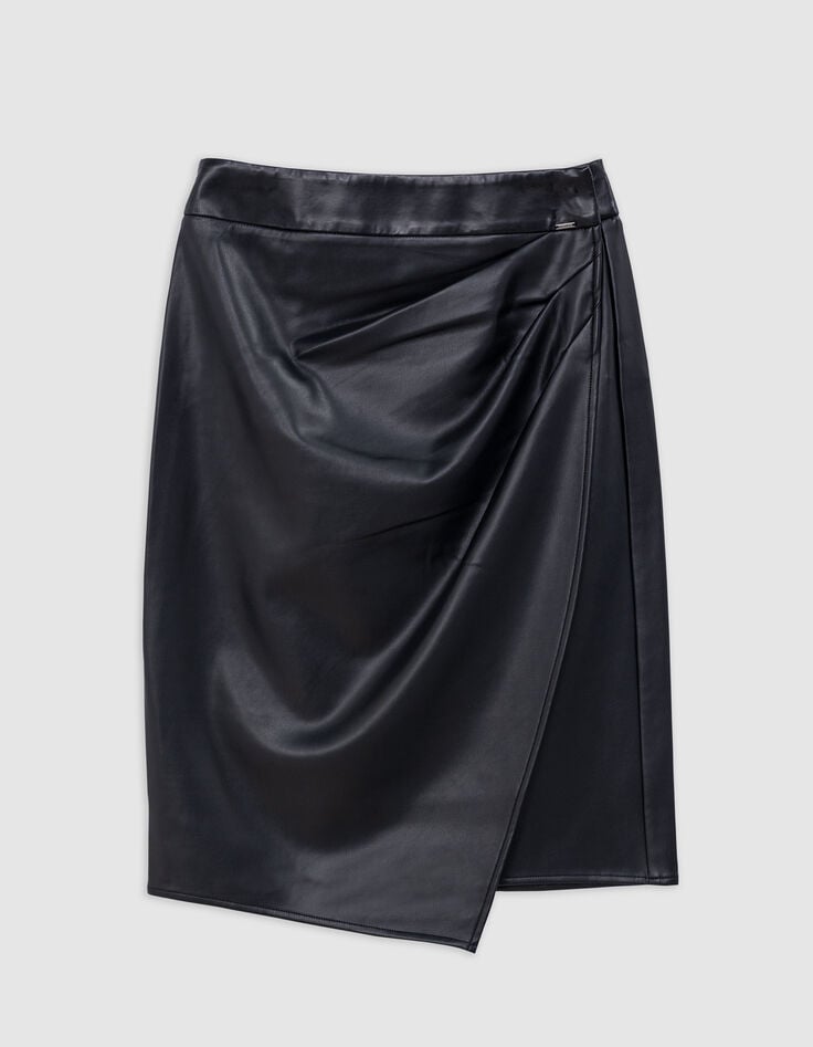 Jupe crayon noire forme portefeuille Femme-6