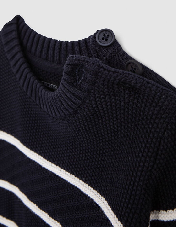 Pull marinière coton bio tricot fantaisie garçon-5