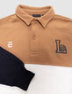 Sweat camel, écru et marine coton bio col polo garçon-9 Sweat camel, écru et marine coton bio col polo garçon-9