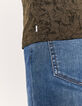 Camiseta caqui hojas Hombre-5