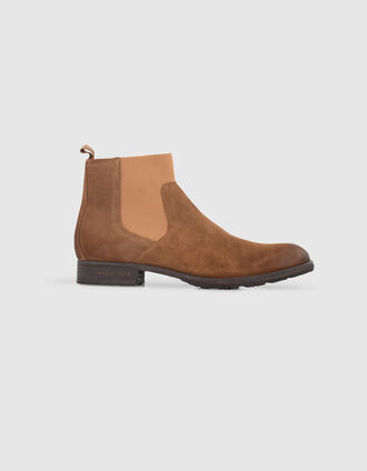 Men&rsquo;s tobacco suede Chelsea boots