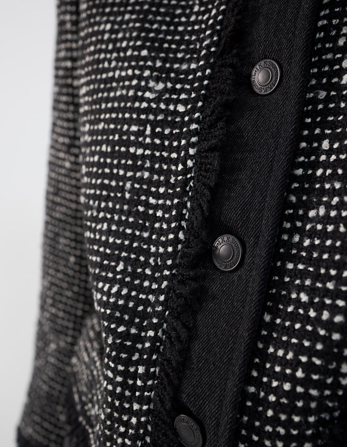 Women’s black tweed and denim jacket-4