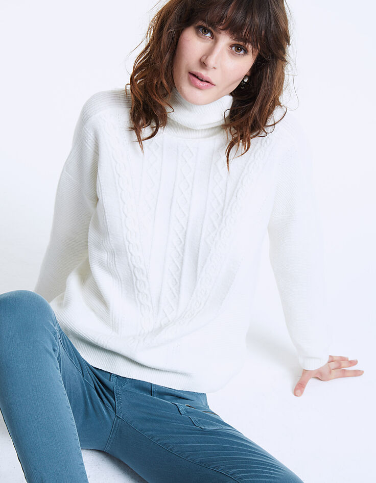 Women’s cable knit wool sweater-1 Women’s cable knit wool sweater-1