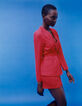 Women’s fuchsia print belted suit jacket-7