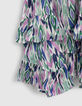 Girls’ off-white ikat diamond print asymmetric dress-5