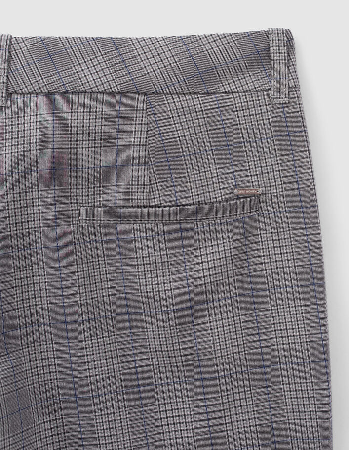 Pantalón slim gris Príncipe de Gales mujer-5