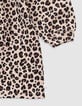 Robe sweat beige imprimé léopard fille-4 Robe sweat beige imprimé léopard fille-4