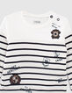Marinière écrue coton bio avec badges bébé garçon -2