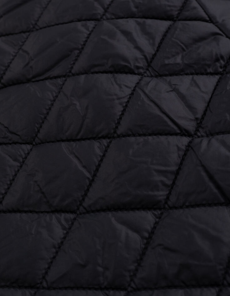 Women's black nylon quilted hooded collar IKKS