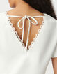 Ecru Lace-Trimmed Top-4
