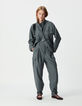 Graue Damencargohose Flanell-1